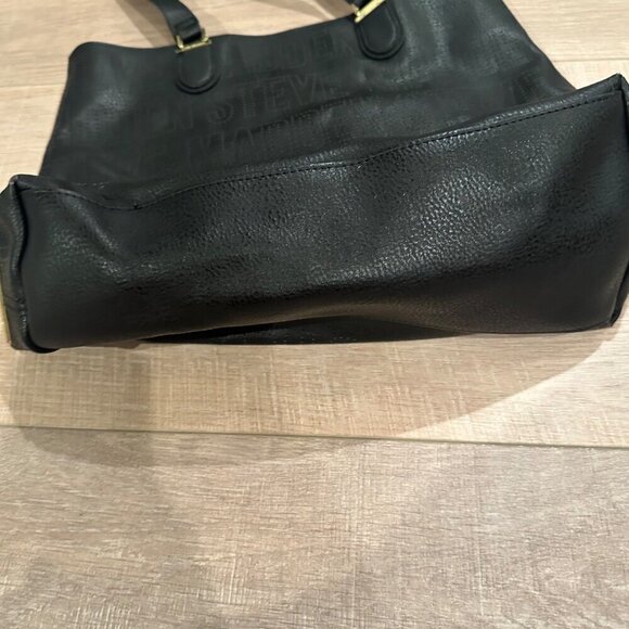 STEVE MADDEN LEATHER SHOULDER BAGE TOTE BLACK OS - Picture 6 of 10